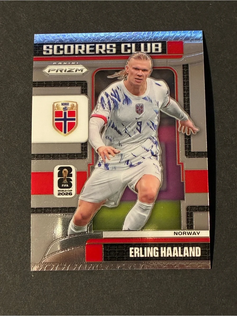 Panini Prizm 2026 Scorers Club Erling Haaland Norway Insert #13 Card